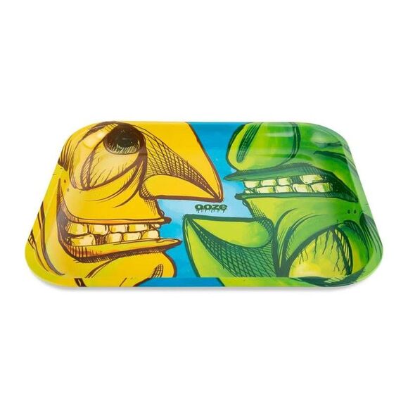 OOZE Branded Metal Tray Face Off Medium tray 10"x7.75" Yellow Green - Picture 3 of 5